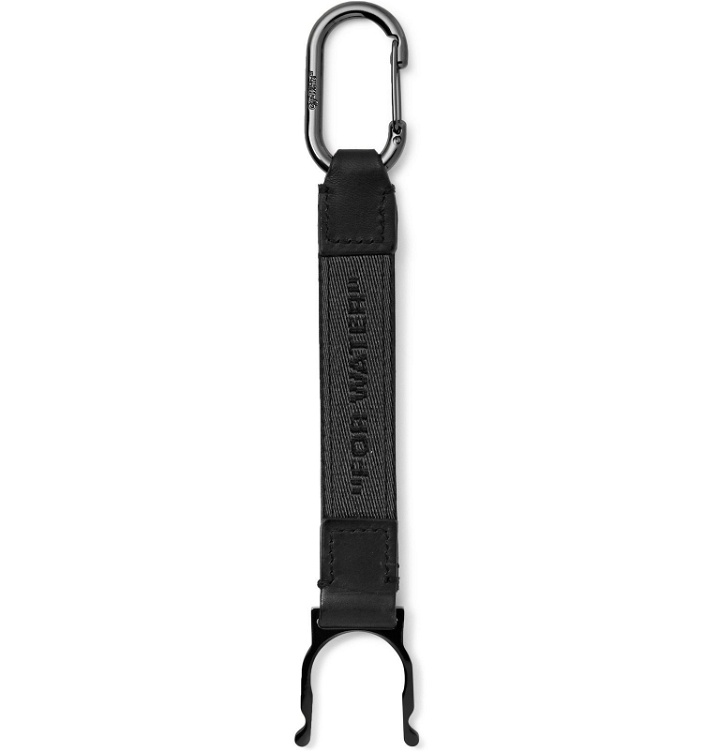 Photo: Off-White - Leather-Trimmed Webbing Key Fob - Black