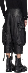 Julius Black Gas Mask Leather Shorts