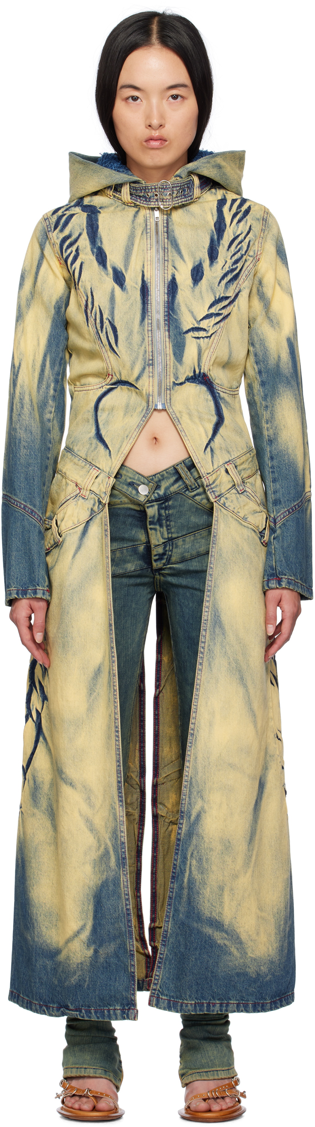 Masha Popova Blue Racing Denim Coat