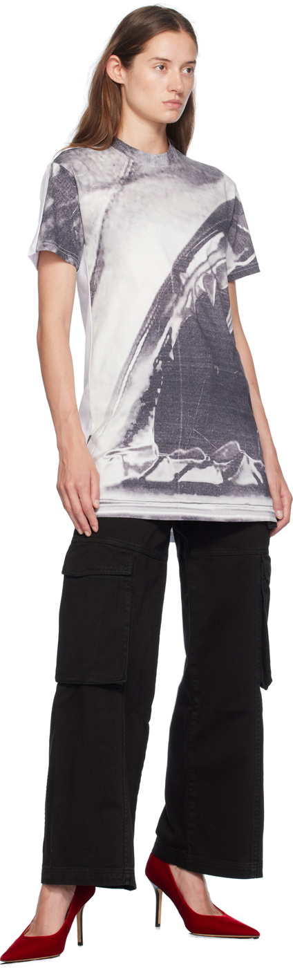 GCDS Gray & White Morso Tee Minidress