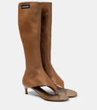 Miu Miu Leather knee-high thong sandals