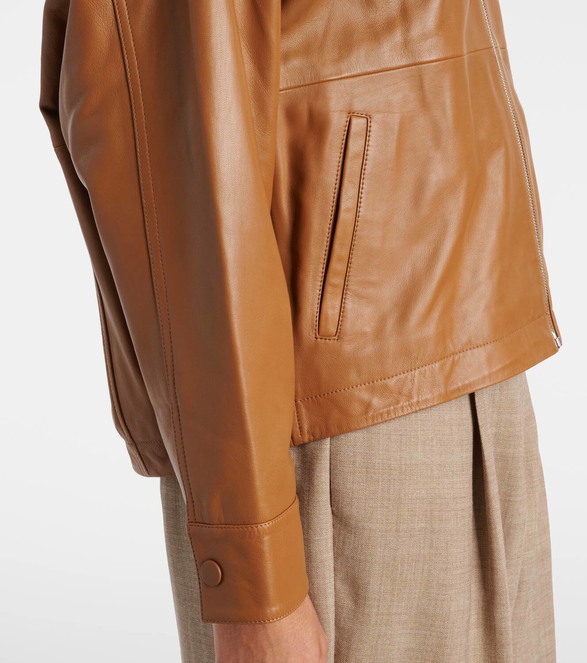 Yves Salomon Hooded leather jacket