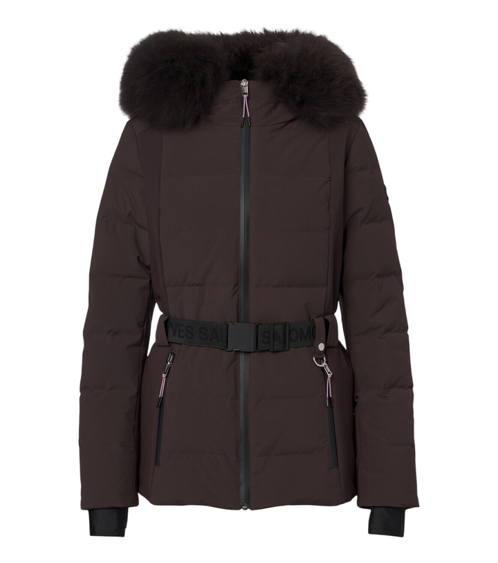 Photo: Yves Salomon Belted shearling-trimmed ski jacket