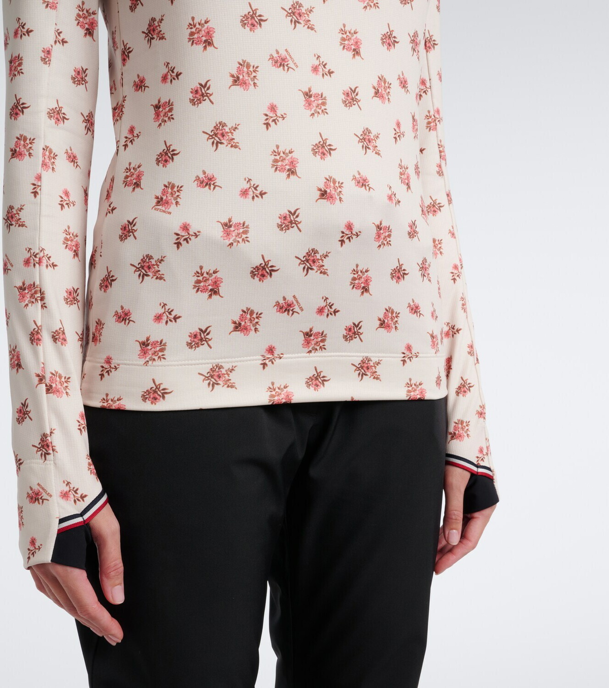 Moncler Grenoble Floral turtleneck ski top