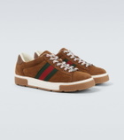 Gucci Gucci Ace Web Stripe suede sneakers