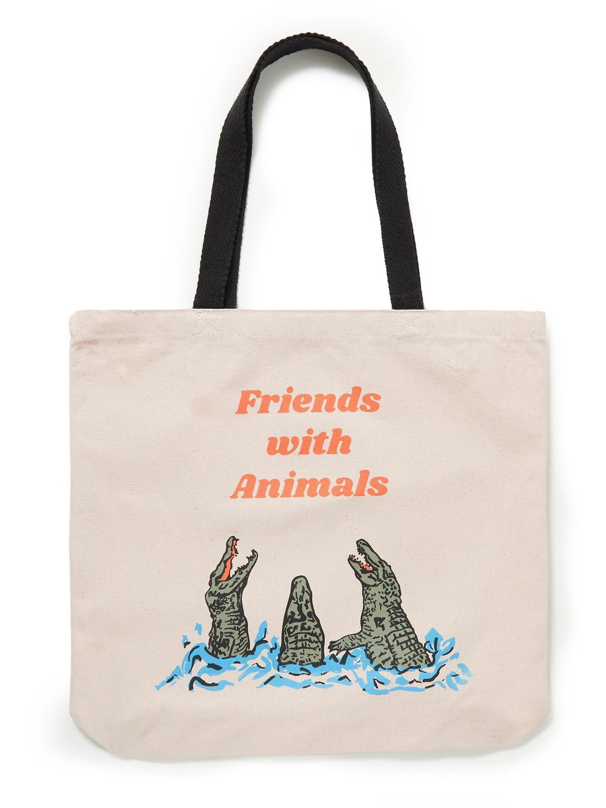 FRIENDS WITH ANIMALS - Logo-Print Canvas Tote Bag