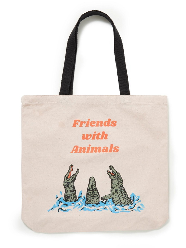 Photo: FRIENDS WITH ANIMALS - Logo-Print Canvas Tote Bag