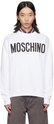Moschino White Printed-Logo Sweatshirt