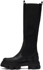 GANNI Black Stitch Cleated High Chelsea Boots