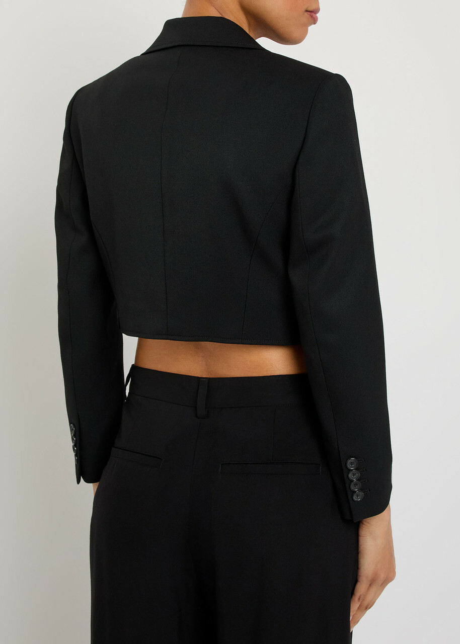 Nili Lotan Belino Cropped Wool Jacket Black