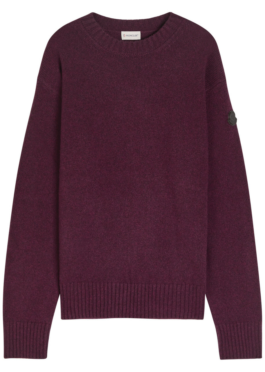 スウェット・トレーナー MONCLER Wool jumper with embroidered monogram Light Beige Embroidered Monogram Cotton Sweater - Sweaters