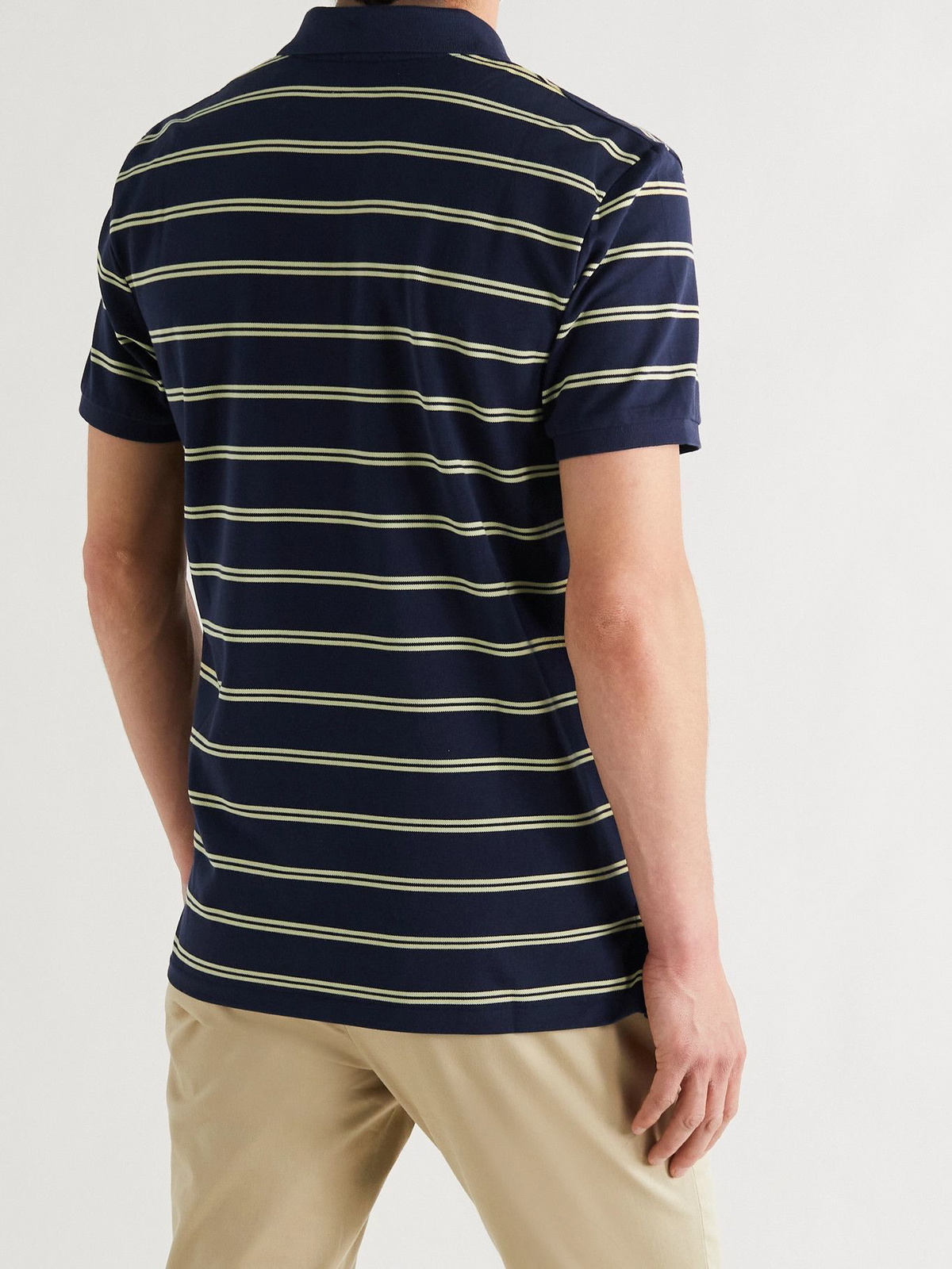 RLX Ralph Lauren - Slim-Fit Striped Cotton-Blend Piqué Golf