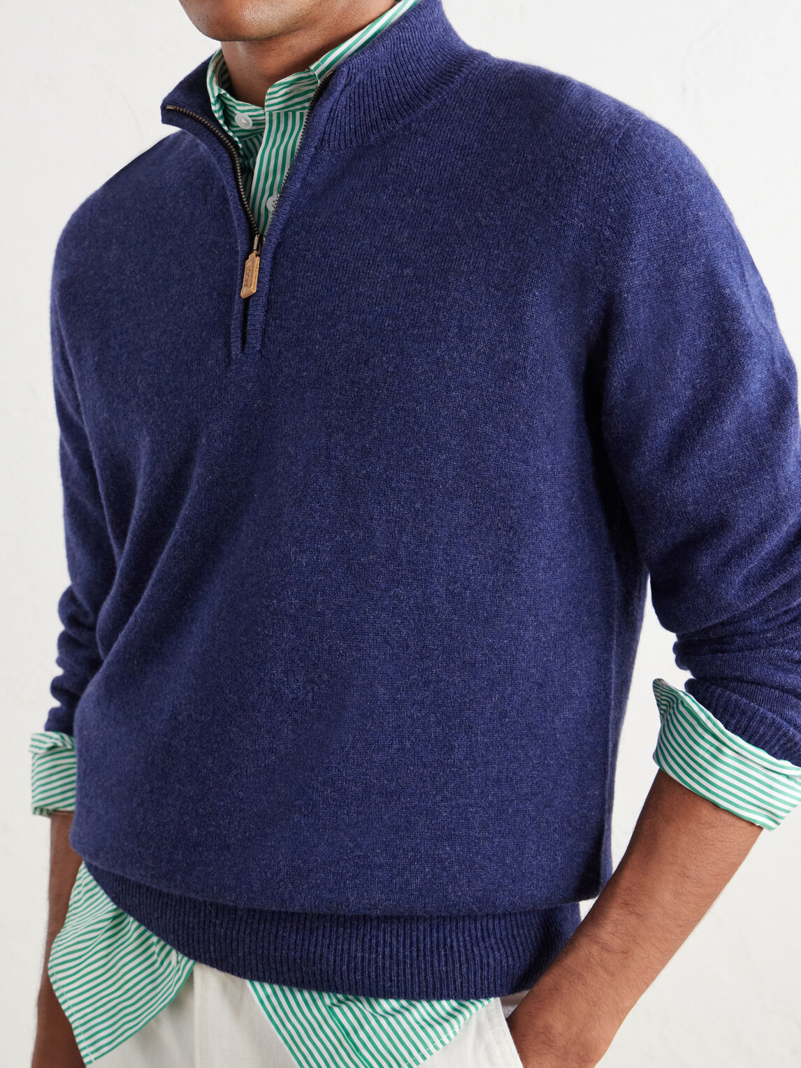 William Lockie - Wool Half-Zip Sweater - Blue