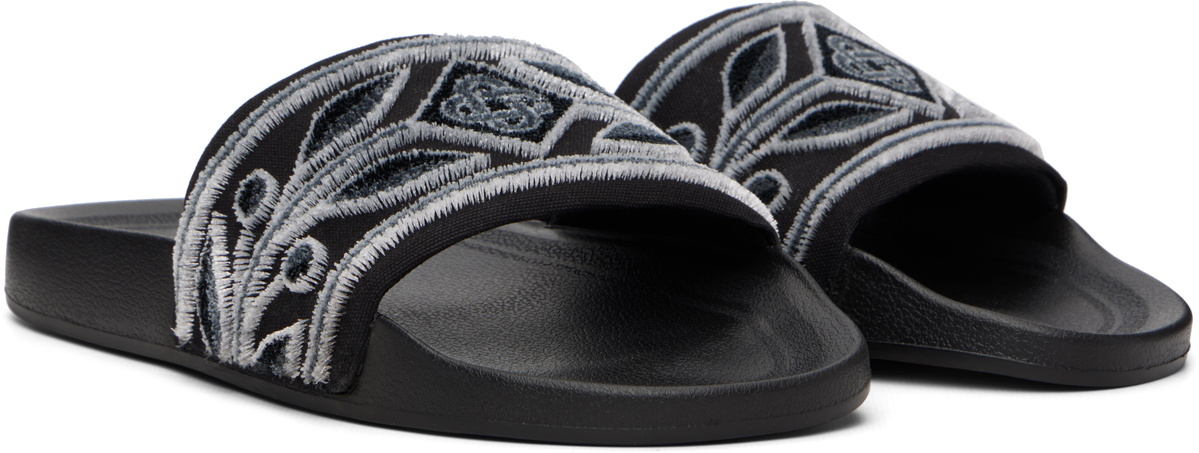 Casablanca Black Flocked Pool Slides