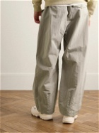 Amomento - Wide-Leg Pleated Nylon-Blend Micro-Ripstop Trousers - Gray