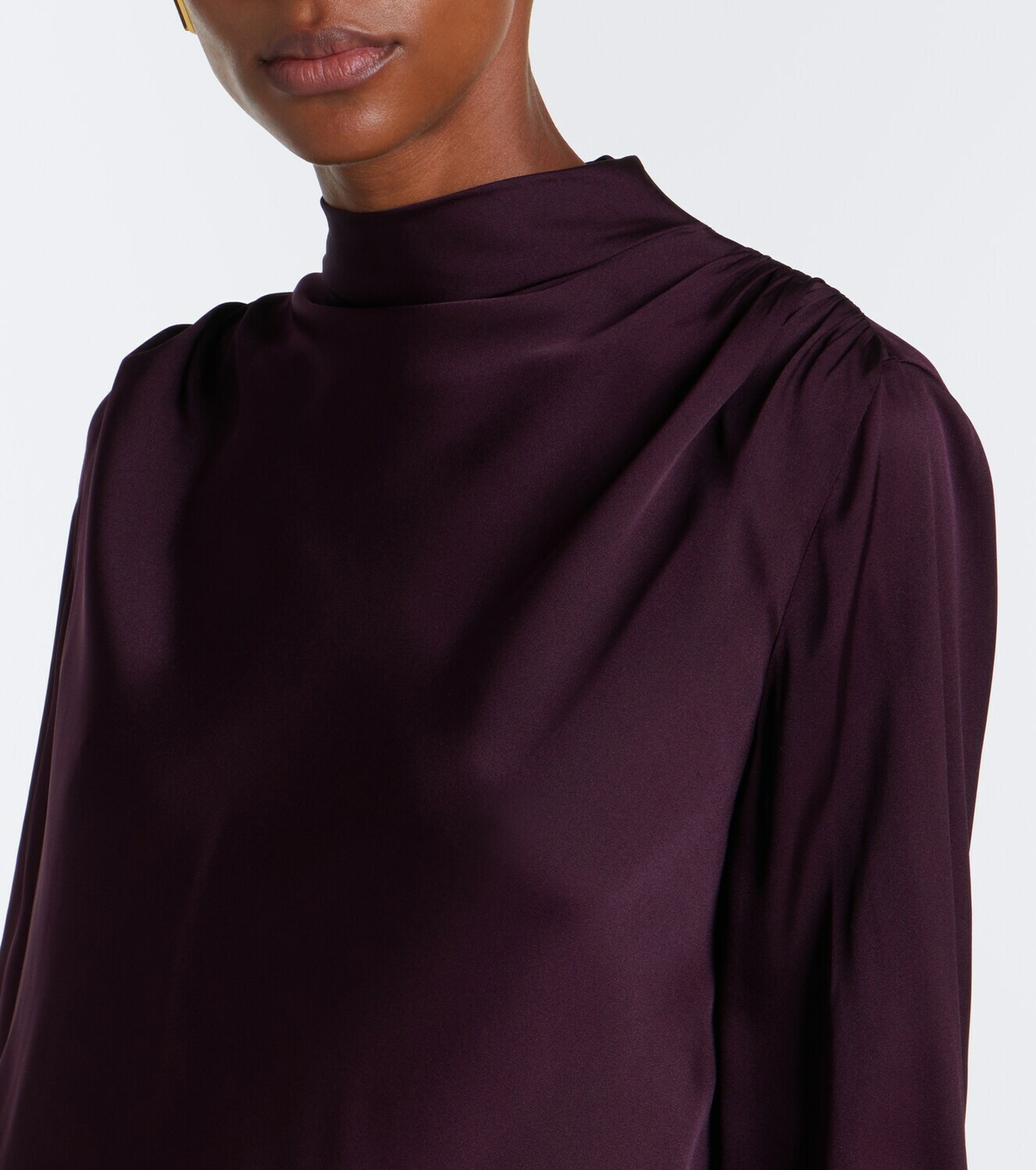 Vince Draped silk-blend top