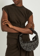 Lemaire Fortune Croissant Mini Studded Leather Shoulder bag - Chocolate - One Size