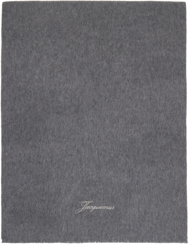 Photo: JACQUEMUS Gray 'The Tailleur' Scarf