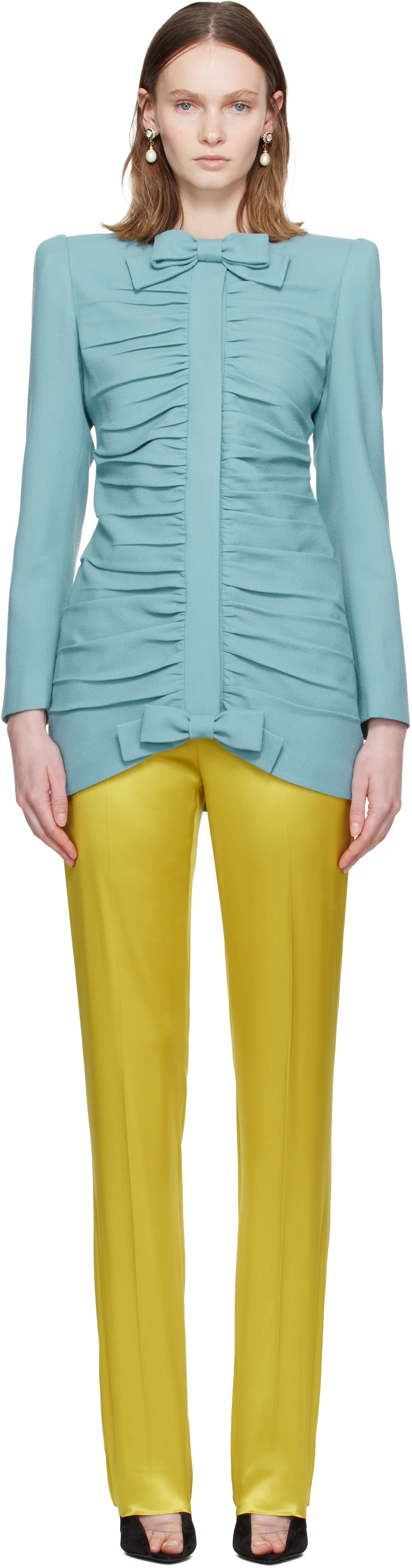 Valentino Blue Crispy Light Wool Jacket