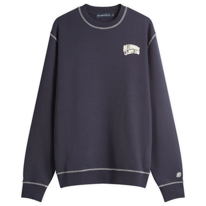 Photo: Billionaire Boys Club Men's Small Arch Logo Contrast Stitch Sweat in Navy