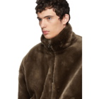 Sulvam Brown Faux-Fur Jacket