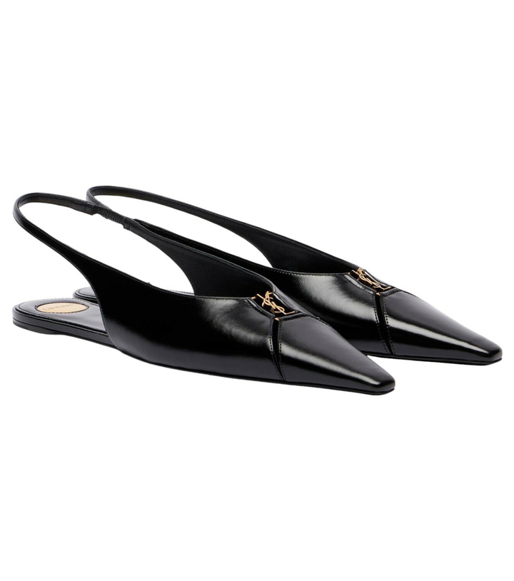 Photo: Saint Laurent Babylone leather slingback flats