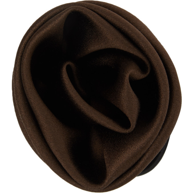 SATIN ROSE HAIR TIE CHOCOLATE BROWN SATIN ROSE HAIR TIE CHOCOLATE BROWN