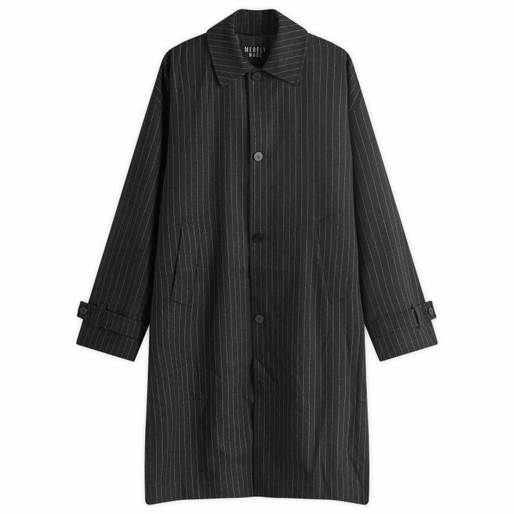 Photo: Merely Made Men's Premium Pinstripe Gurkha Coat in Raven Grey