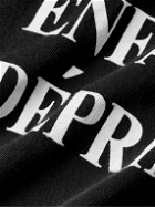 Enfants Riches Déprimés - Distressed Logo-Printed Cotton-Jersey T-Shirt - Black