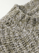 Incotex - Zanone Ribbed Brushed-Wool Sweater - Green