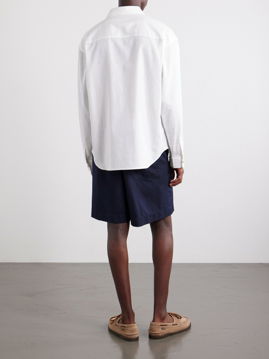 FRAME - Logo-Embroidered Cotton, Linen and Ramie-Blend Shirt - White
