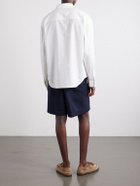 FRAME - Logo-Embroidered Cotton, Linen and Ramie-Blend Shirt - White