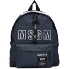 MSGM Blue Eastpak Edition Logo Backpack
