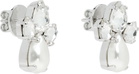 Simone Rocha Silver Victorian Faux-Pearl & Crystal Floret Stud Earrings