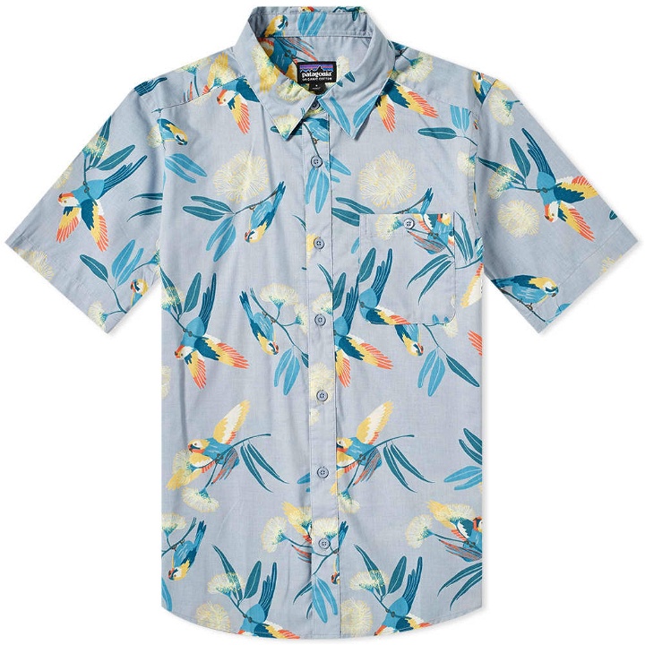 Photo: Patagonia Short Sleeve Go To Parrots Shirt Ghost Purple