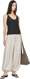 St. Agni Black Wool Rouleau Tie Top