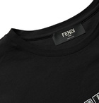 Fendi - Logo-Print Cotton-Jersey T-Shirt - Black