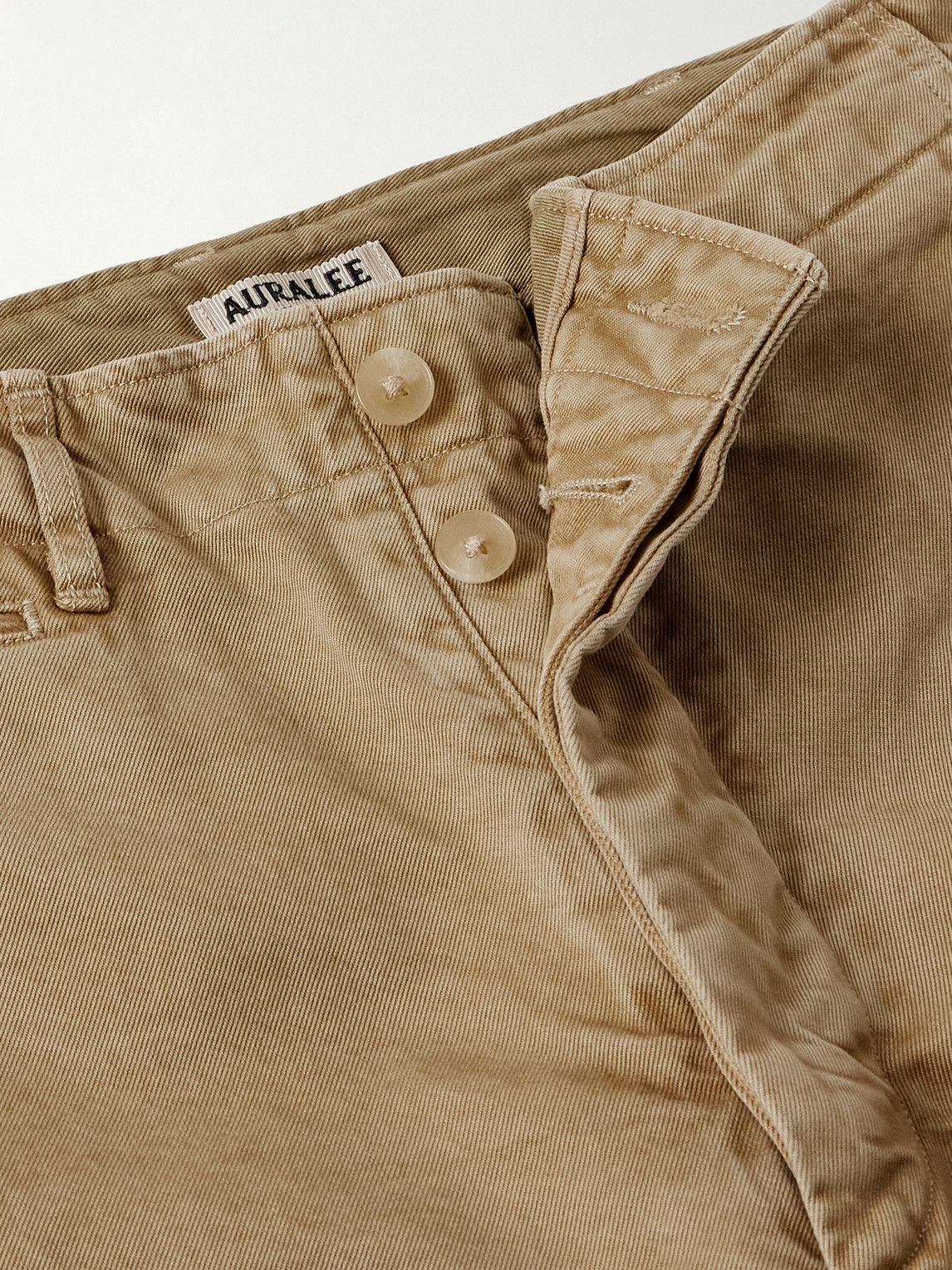 Auralee - Finx Straight-Leg Cropped Cotton-Twill Chinos - Neutrals