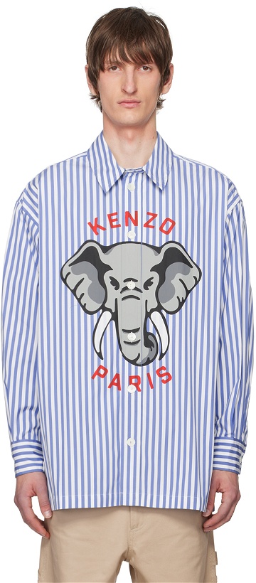 Photo: Kenzo White & Blue Kenzo Paris Elephant Shirt
