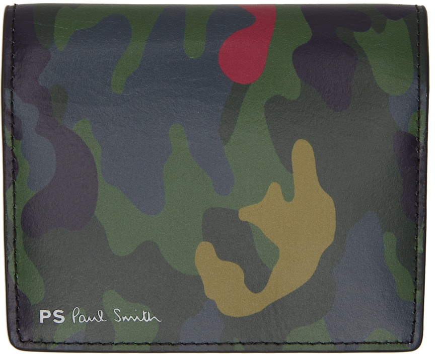Photo: PS by Paul Smith Multicolor Camo Bifold Card Holder