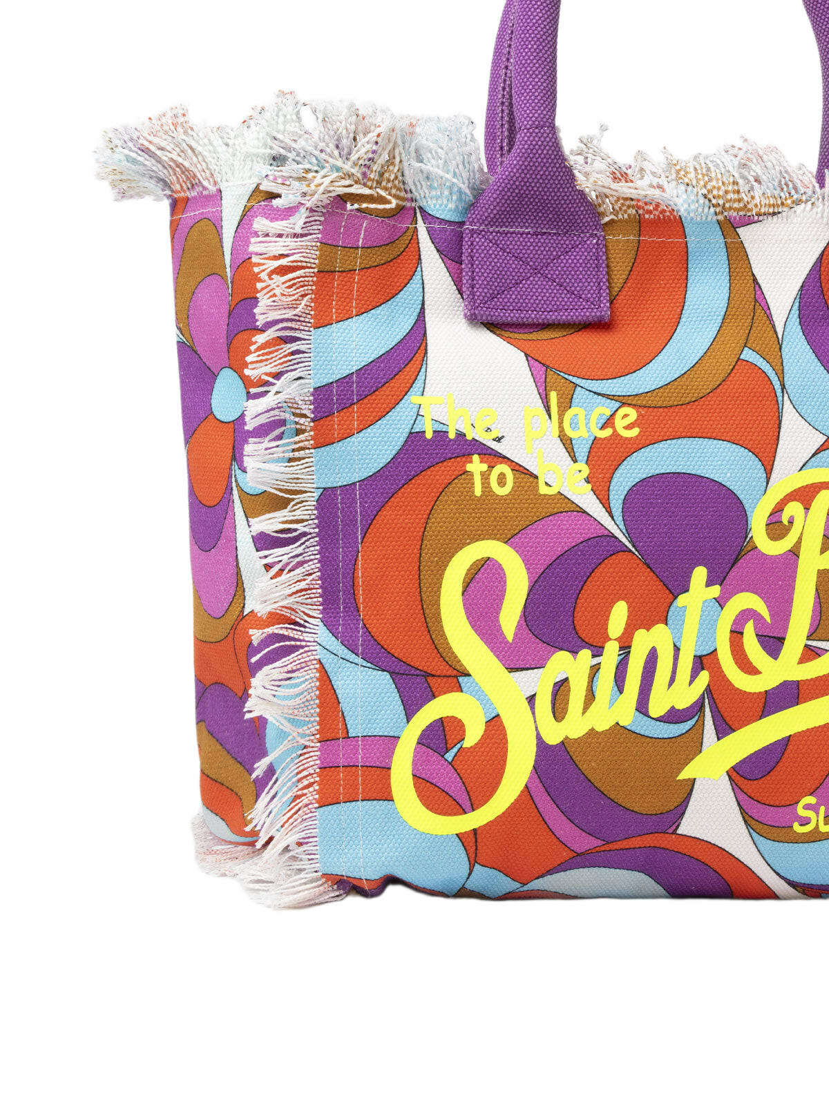 MC2 Saint Barth Cotton Canvas Vanity Tote Bag With Daisy Print