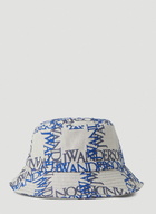 Double Logo Bucket Hat in Blue