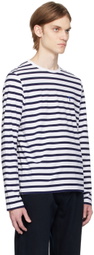Tiger of Sweden White & Navy Linden Long Sleeve T-Shirt