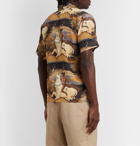 Endless Joy - Europa Aloha Camp-Collar Printed Silk-Crepe Shirt - Brown