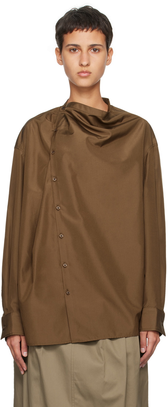 LEMAIRE Brown Soft Collar Blouse Lemaire