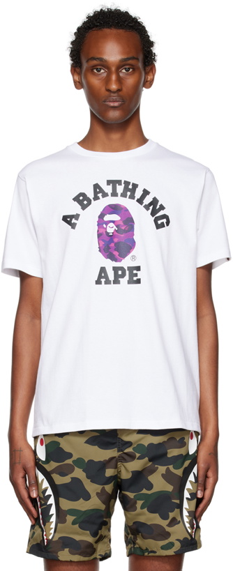 Photo: BAPE White Color Camo College T-Shirt