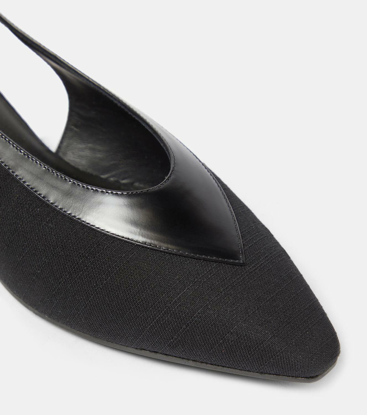 Loro Piana Rebecca leather-trimmed slingback flats, image 3 of 8