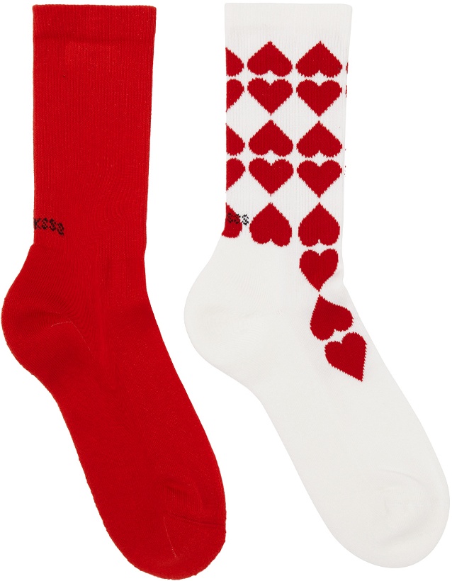 Photo: SOCKSSS Two-Pack Red & White Socks
