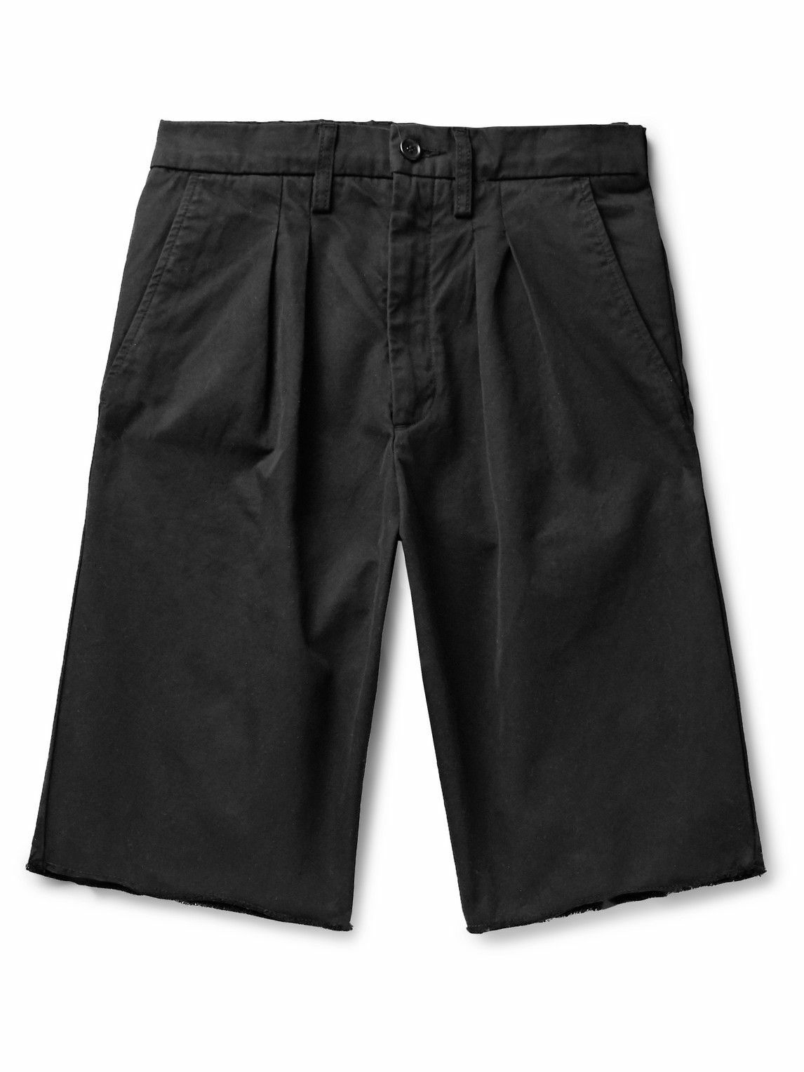 Photo: BILLY - Pleated Cotton-Twill Shorts - Black