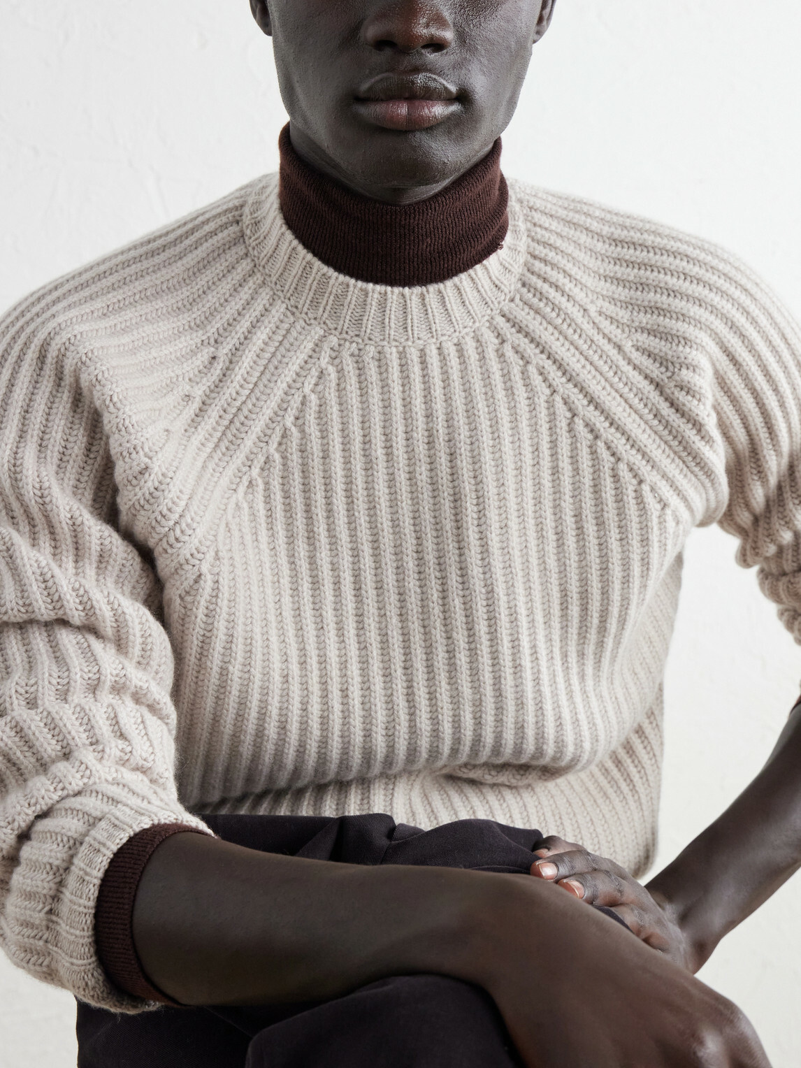 SEASE - Ribbed Cashmere Sweater - Neutrals
